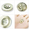 画像5: メタルボタン 破線模様【ゴールド】15mm 10個入 丸型 4穴 合金 手芸 洋裁 付け替え きらきらぷんぷん丸 B-1562 (5)