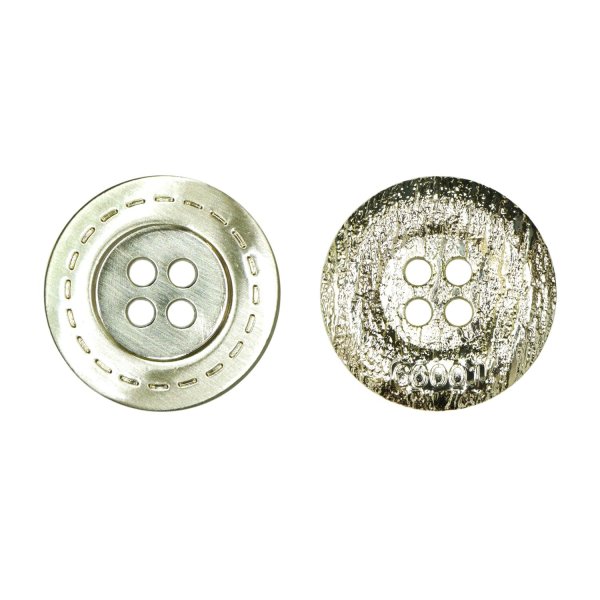 画像1: メタルボタン 破線模様【ゴールド】17.5mm 8個入 丸型 4穴 合金 手芸 洋裁 付け替え きらきらぷんぷん丸 B-1563 (1)