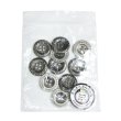 画像7: メタルボタン 破線模様【シルバー】15mm 10個入 丸型 4穴 合金 手芸 洋裁 付け替え きらきらぷんぷん丸 B-1566 (7)
