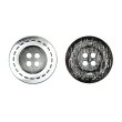 画像1: メタルボタン 破線模様【シルバー】17.5mm 8個入 丸型 4穴 合金 手芸 洋裁 付け替え きらきらぷんぷん丸 B-1567 (1)