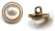 画像1: パールボタン 装飾 【ゴールド 白フチ】 ホワイト 白 パール 10個入り 【11.5mm】ビジュー 飾り 縫製 袖口 きらきらぷんぷん丸 B-157 (1)