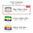 画像3: マルチカラーラインボタン【ブルー・イエロー・ピンク】11.5mm 15個入 丸型 四つ穴 ボーダー 手芸 服飾 付け替え きらきらぷんぷん丸 B-1580 (3)