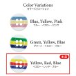 画像3: マルチカラーラインボタン【イエロー・レッド・ブルー】11.5mm 15個入 丸型 四つ穴 ボーダー 手芸 服飾 付け替え きらきらぷんぷん丸 B-1582 (3)