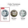 画像3: シェル風樹脂ボタン 四つ穴【ブラック】11.5mm 15個入 丸型 光沢 手芸 服飾 付け替え きらきらぷんぷん丸 B-1583 (3)