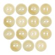画像1: 木製ボタン【ベージュ】12.5mm 15個入 丸型 2穴 皿型 木目 手芸 洋裁 服飾 付け替え ボタンマート B-1586 (1)