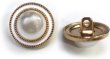 画像1: パールボタン 装飾 【ゴールド 白フチ】 ホワイト 白 パール 8個入り 【18mm】ビジュー 飾り 縫製 袖口 きらきらぷんぷん丸 B-159 (1)