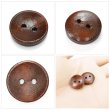 画像5: 木製ボタン【ブラウン】15mm 10個入 丸型 2穴 皿型 木目 手芸 洋裁 服飾 付け替え ボタンマート B-1593 (5)