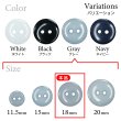 画像3: 樹脂ボタン フラットタイプ 二つ穴【グレー】18mm 8個入 丸型 シンプル 手芸 服飾 付け替え きらきらぷんぷん丸 B-1605 (3)