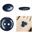 画像5: 樹脂ボタン フラットタイプ 二つ穴【ネイビー】15mm 10個入 丸型 シンプル 手芸 服飾 付け替え きらきらぷんぷん丸 B-1608 (5)