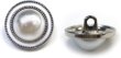 画像1: パールボタン 装飾 【シルバー 白フチ】 ホワイト 白 パール 8個入り 【18mm】ビジュー 飾り 縫製 袖口 きらきらぷんぷん丸 B-161 (1)