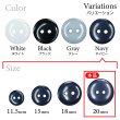 画像3: 樹脂ボタン フラットタイプ 二つ穴【ネイビー】20mm 6個入 丸型 シンプル 手芸 服飾 付け替え きらきらぷんぷん丸 B-1610 (3)