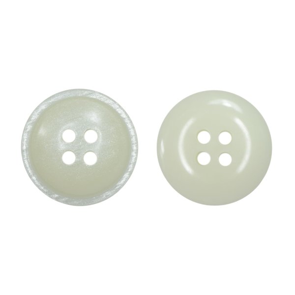 画像1: 樹脂ボタン マットライン【アイボリー】18mm 8個入 丸型 四つ穴 シンプル 手芸 服飾 付け替え ボタンマート B-1612 (1)