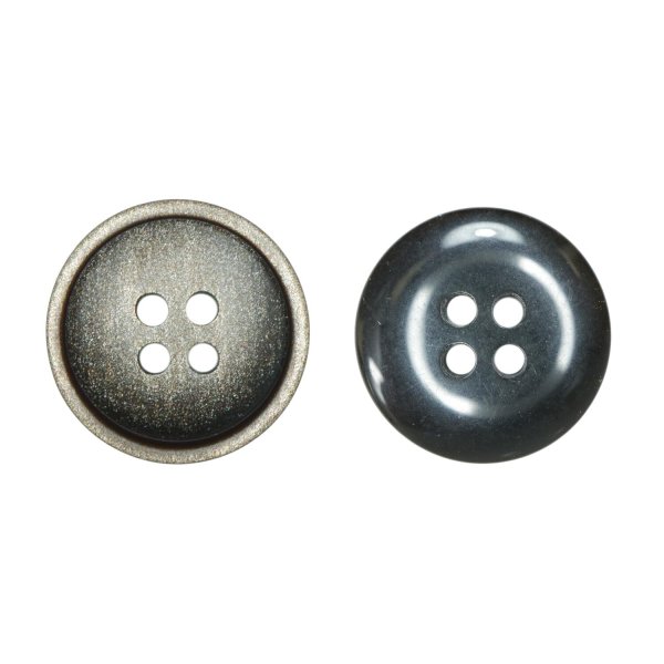 画像1: 樹脂ボタン マットライン【ブラウン】18mm 8個入 丸型 四つ穴 シンプル 手芸 服飾 付け替え ボタンマート B-1615 (1)
