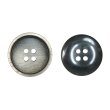画像1: 樹脂ボタン マットライン【ブラウン】20mm 6個入 丸型 四つ穴 シンプル 手芸 服飾 付け替え ボタンマート B-1616 (1)