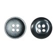 画像1: 樹脂ボタン マットライン【ブラック】15mm 10個入 丸型 四つ穴 シンプル 手芸 服飾 付け替え ボタンマート B-1617 (1)