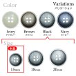 画像3: 樹脂ボタン マットライン【ブラック】15mm 10個入 丸型 四つ穴 シンプル 手芸 服飾 付け替え ボタンマート B-1617 (3)
