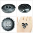 画像5: 樹脂ボタン マットライン【ブラック】15mm 10個入 丸型 四つ穴 シンプル 手芸 服飾 付け替え ボタンマート B-1617 (5)