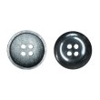 画像1: 樹脂ボタン マットライン【ブラック】18mm 8個入 丸型 四つ穴 シンプル 手芸 服飾 付け替え ボタンマート B-1618 (1)