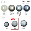 画像3: 樹脂ボタン マットライン【ブラック】18mm 8個入 丸型 四つ穴 シンプル 手芸 服飾 付け替え ボタンマート B-1618 (3)