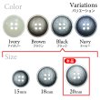 画像3: 樹脂ボタン マットライン【ブラック】20mm 6個入 丸型 四つ穴 シンプル 手芸 服飾 付け替え ボタンマート B-1619 (3)