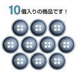 画像4: 樹脂ボタン マットライン【ネイビー】15mm 10個入 丸型 四つ穴 シンプル 手芸 服飾 付け替え ボタンマート B-1620 (4)