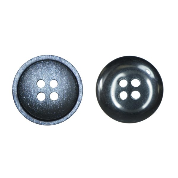 画像1: 樹脂ボタン マットライン【ネイビー】18mm 8個入 丸型 四つ穴 シンプル 手芸 服飾 付け替え ボタンマート B-1621 (1)