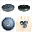 画像5: 樹脂ボタン マットライン【ネイビー】20mm 6個入 丸型 四つ穴 シンプル 手芸 服飾 付け替え ボタンマート B-1622 (5)