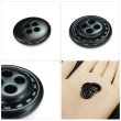 画像5: レザー調ボタン【ブラック】15mm 10個入 四つ穴 ステッチ風 丸型 手芸 服飾 付け替え きらきらぷんぷん丸 B-1623 (5)