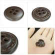 画像5: レザー調ボタン【ブラウン】15mm 10個入 四つ穴 ステッチ風 丸型 手芸 服飾 付け替え きらきらぷんぷん丸 B-1626 (5)