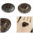 画像5: レザー調ボタン【ブラウン】18mm 10個入 四つ穴 ステッチ風 丸型 手芸 服飾 付け替え きらきらぷんぷん丸 B-1627 (5)