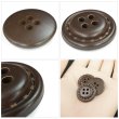 画像5: レザー調ボタン【ブラウン】20mm 8個入 四つ穴 ステッチ風 丸型 手芸 服飾 付け替え きらきらぷんぷん丸 B-1628 (5)