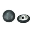 画像1: くるみボタン レザー調【ブラック】15mm 10個入 丸型 足つき シボ感 手芸 服飾 付け替え ボタンマート B-1629 (1)