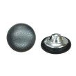画像1: くるみボタン レザー調【ブラック】18mm 8個入 丸型 足つき シボ感 手芸 服飾 付け替え ボタンマート B-1630 (1)