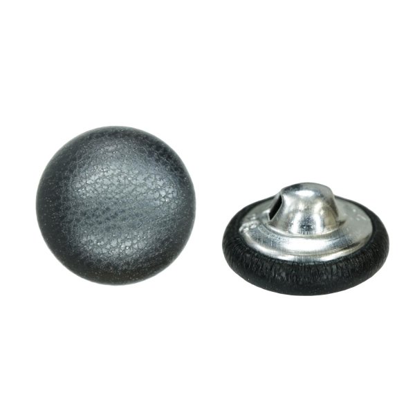 画像1: くるみボタン レザー調【ブラック】18mm 8個入 丸型 足つき シボ感 手芸 服飾 付け替え ボタンマート B-1630 (1)