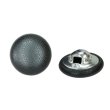 画像1: くるみボタン レザー調【ブラック】20mm 6個入 丸型 足つき シボ感 手芸 服飾 付け替え ボタンマート B-1631 (1)