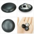 画像5: くるみボタン レザー調【ブラック】20mm 6個入 丸型 足つき シボ感 手芸 服飾 付け替え ボタンマート B-1631 (5)