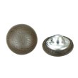 画像1: くるみボタン レザー調【ダークブラウン】15mm 10個入 丸型 足つき シボ感 手芸 服飾 付け替え ボタンマート B-1632 (1)