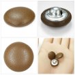 画像5: くるみボタン レザー調【ブラウン】15mm 10個入 丸型 足つき シボ感 手芸 服飾 付け替え ボタンマート B-1635 (5)
