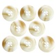 画像1: 樹脂ボタン マーブル風模様【アイボリー】18mm 8個入 ドーナツ型 四つ穴 手芸 服飾 付け替え ボタンマート B-1639 (1)