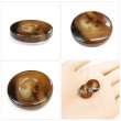画像5: 樹脂ボタン マーブル風模様【ダークブラウン】18mm 8個入 ドーナツ型 四つ穴 手芸 服飾 付け替え ボタンマート B-1648 (5)