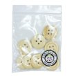 画像7: ウッドボタン【ベージュ】18mm 8個入 丸型 四つ穴 ラウンドリム 木製 手芸 服飾 付け替え きらきらぷんぷん丸 B-1652 (7)