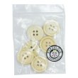 画像7: ウッドボタン【ベージュ】20mm 6個入 丸型 四つ穴 ラウンドリム 木製 手芸 服飾 付け替え きらきらぷんぷん丸 B-1653 (7)