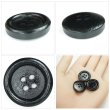 画像5: ウッドボタン【ブラック】20mm 6個入 丸型 四つ穴 ラウンドリム 木製 手芸 服飾 付け替え きらきらぷんぷん丸 B-1669 (5)