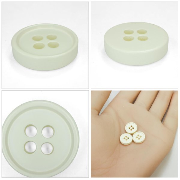 画像5: 樹脂ボタン【アイボリー】11.5mm 15個入 丸型 四つ穴 ラウンドリム 手芸 付け替え きらきらぷんぷん丸 B-1678 (5)