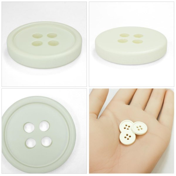 画像5: 樹脂ボタン【アイボリー】15mm 10個入 丸型 四つ穴 ラウンドリム 手芸 付け替え きらきらぷんぷん丸 B-1679 (5)