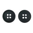 画像1: 樹脂ボタン【ブラック】15mm 10個入 丸型 四つ穴 ラウンドリム 手芸 付け替え きらきらぷんぷん丸 B-1683 (1)