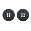 画像1: 樹脂ボタン【ブラック】20mm 6個入 丸型 四つ穴 ラウンドリム 手芸 付け替え きらきらぷんぷん丸 B-1685 (1)