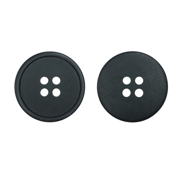 画像1: 樹脂ボタン【ブラック】20mm 6個入 丸型 四つ穴 ラウンドリム 手芸 付け替え きらきらぷんぷん丸 B-1685 (1)