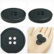 画像5: 樹脂ボタン【ブラック】20mm 6個入 丸型 四つ穴 ラウンドリム 手芸 付け替え きらきらぷんぷん丸 B-1685 (5)