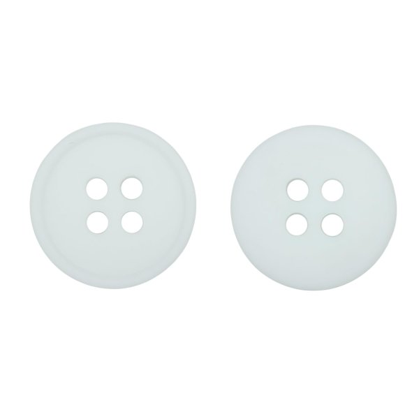 画像1: 樹脂ボタン【ホワイト】15mm 10個入 丸型 四つ穴 ラウンドリム 手芸 付け替え きらきらぷんぷん丸 B-1687 (1)